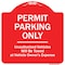 Signmission Permit Parking Unauthorized Vehicles Heavy-Gauge Aluminum Sign, 18" x 18", RW-1818-9795 A-DES-RW-1818-9795 - alternate 1